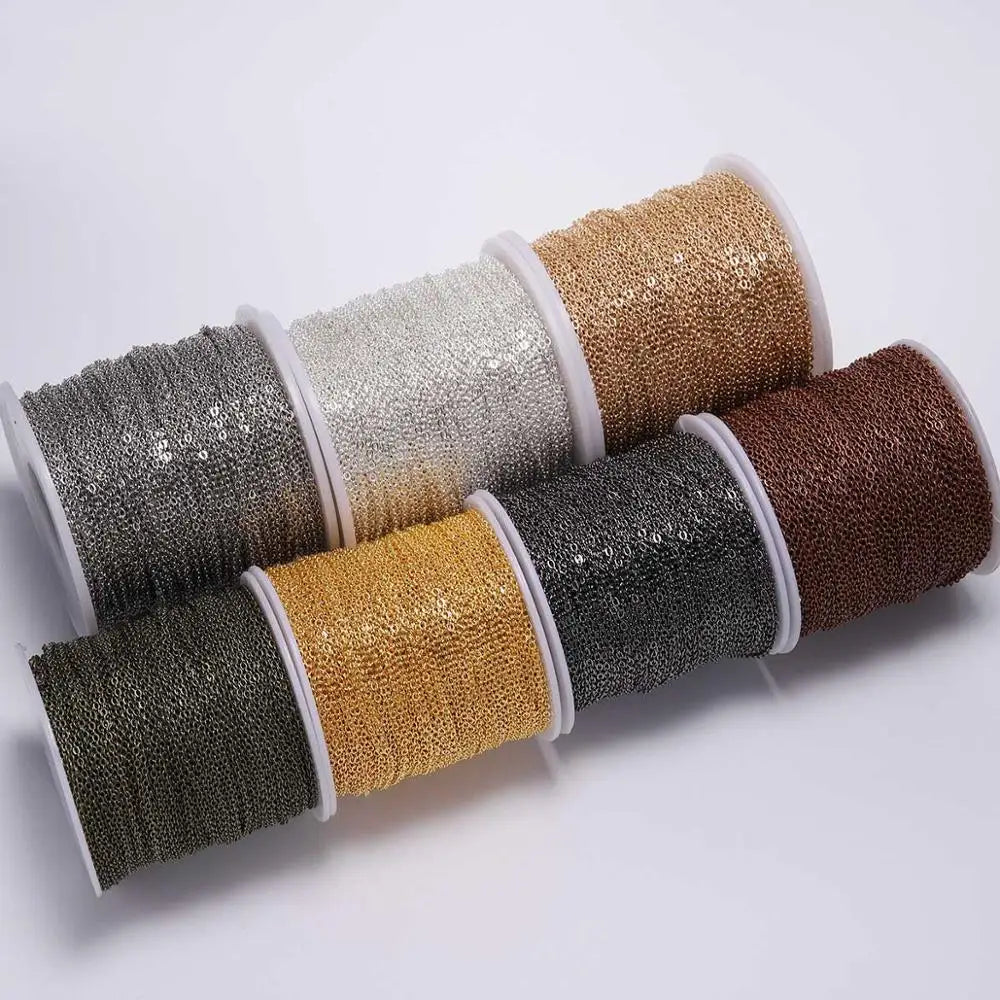 5 M/Lot Gold Bronze Plated Necklace Chain for DIY Jewelry