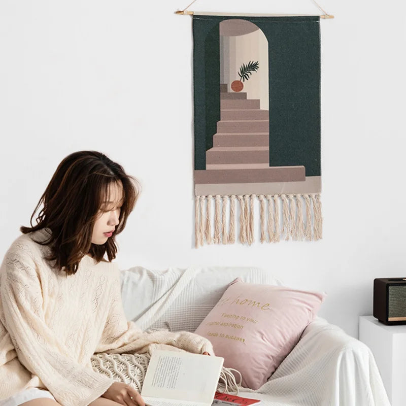 Macrame Wall Hanging Tapestry Nordic Cotton Tassel Boho Decor