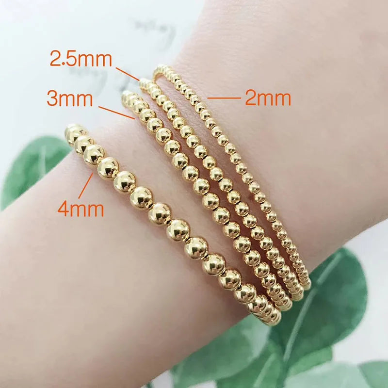 Genuine 18k Gold Beads DIY Jewelry Making Kits High Polished Au750 Gold Beads for Bracelets Necklaces Anklets and Earrings