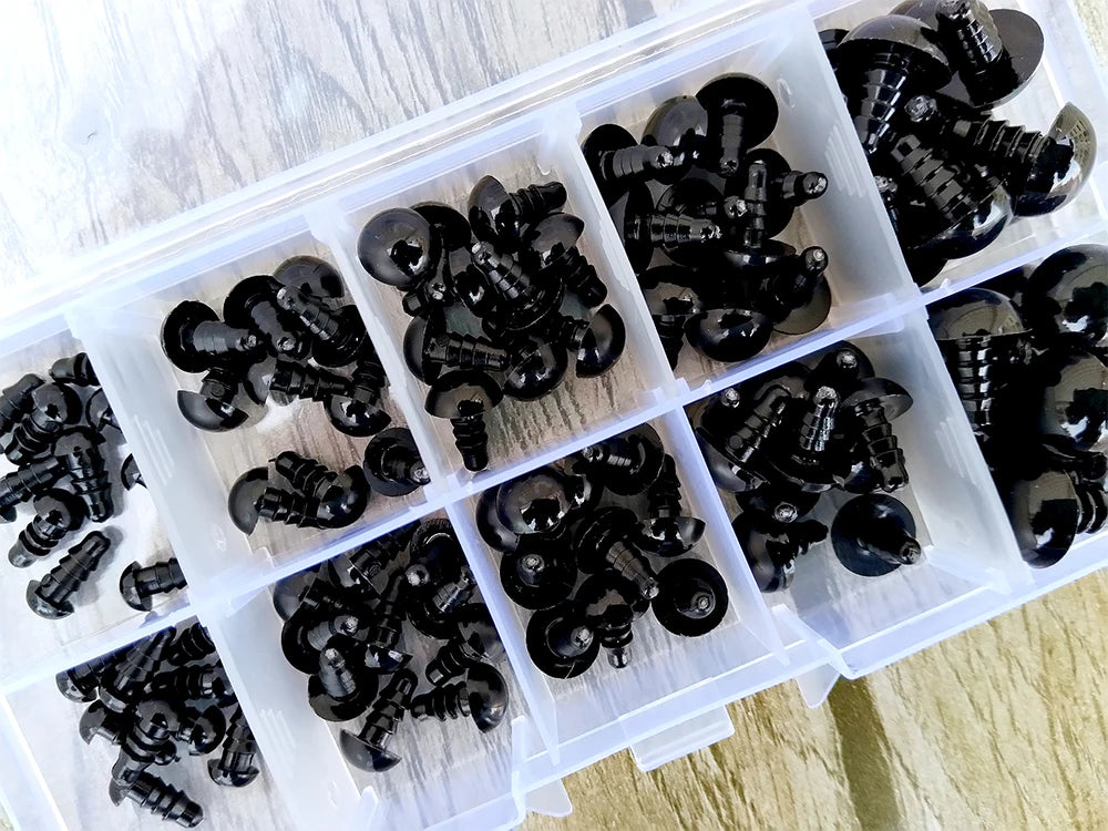 100pcs 8/10/12/14mm Plastic Safety Eyes for DIY Doll Toys