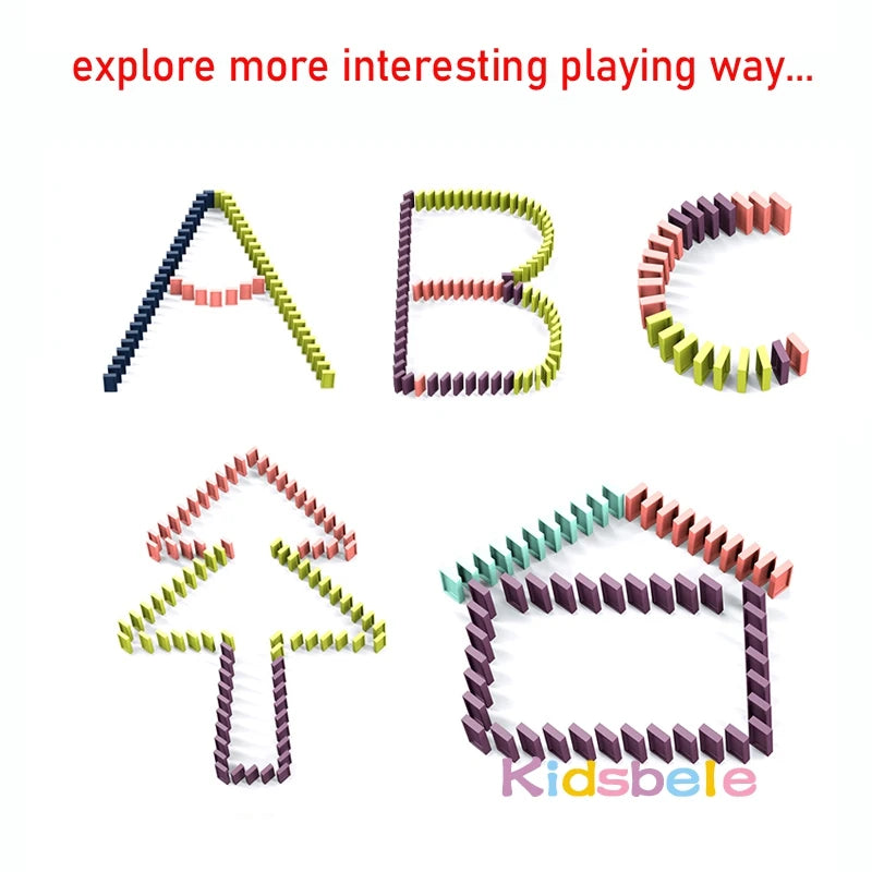 Kids Electric Domino Train Car Set with Sound and Light Automatic Domino Laying Educational Toy for Fine Motor Skills Great Christmas Gift