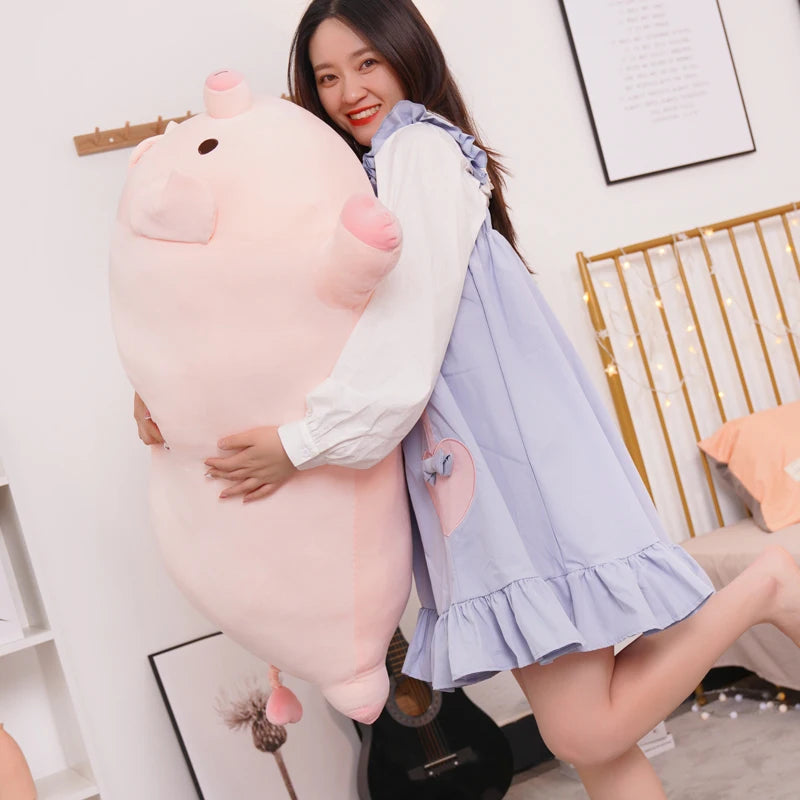 Squish Pig Stuffed Doll Plush Piggy Toy Soft Pillow Cushion for Kids and Babies Available in 40cm 50cm 60cm 80cm