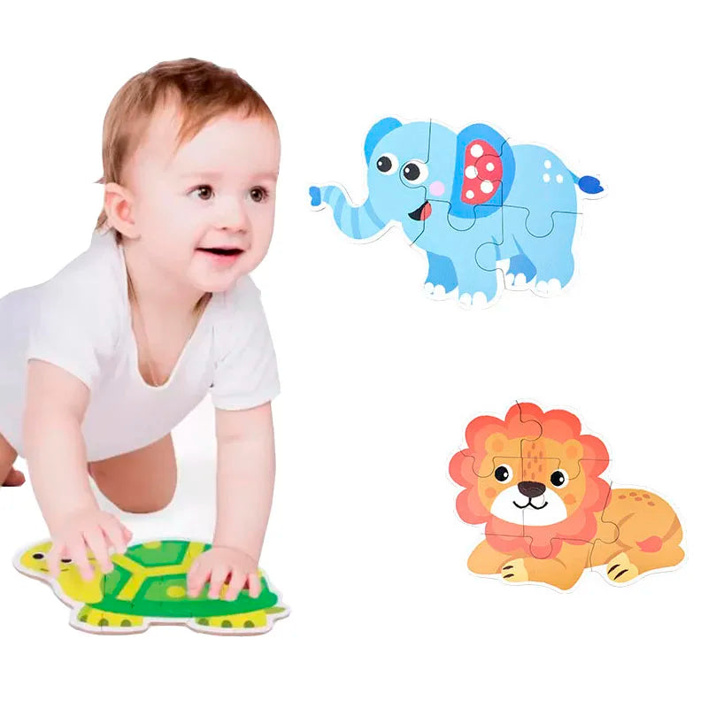 Baby Puzzle Montessori Educational Toys Wood 3D Jigsaw Puzzles For Kids 2-4 Years