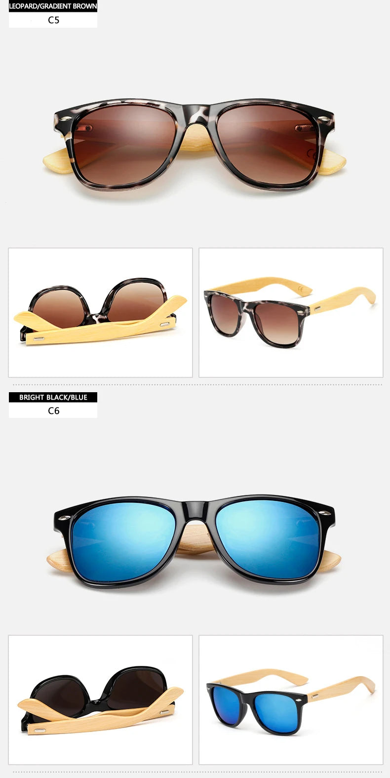 New Bamboo Sunglasses Female Designer Mirror Gafas De Sol