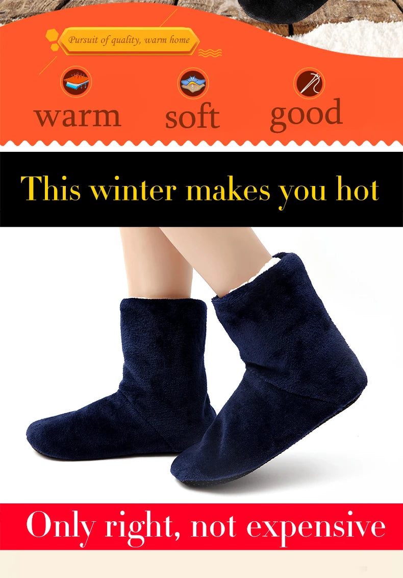 Glglgege High Quality Winter Warm Plush Indoor Shoes