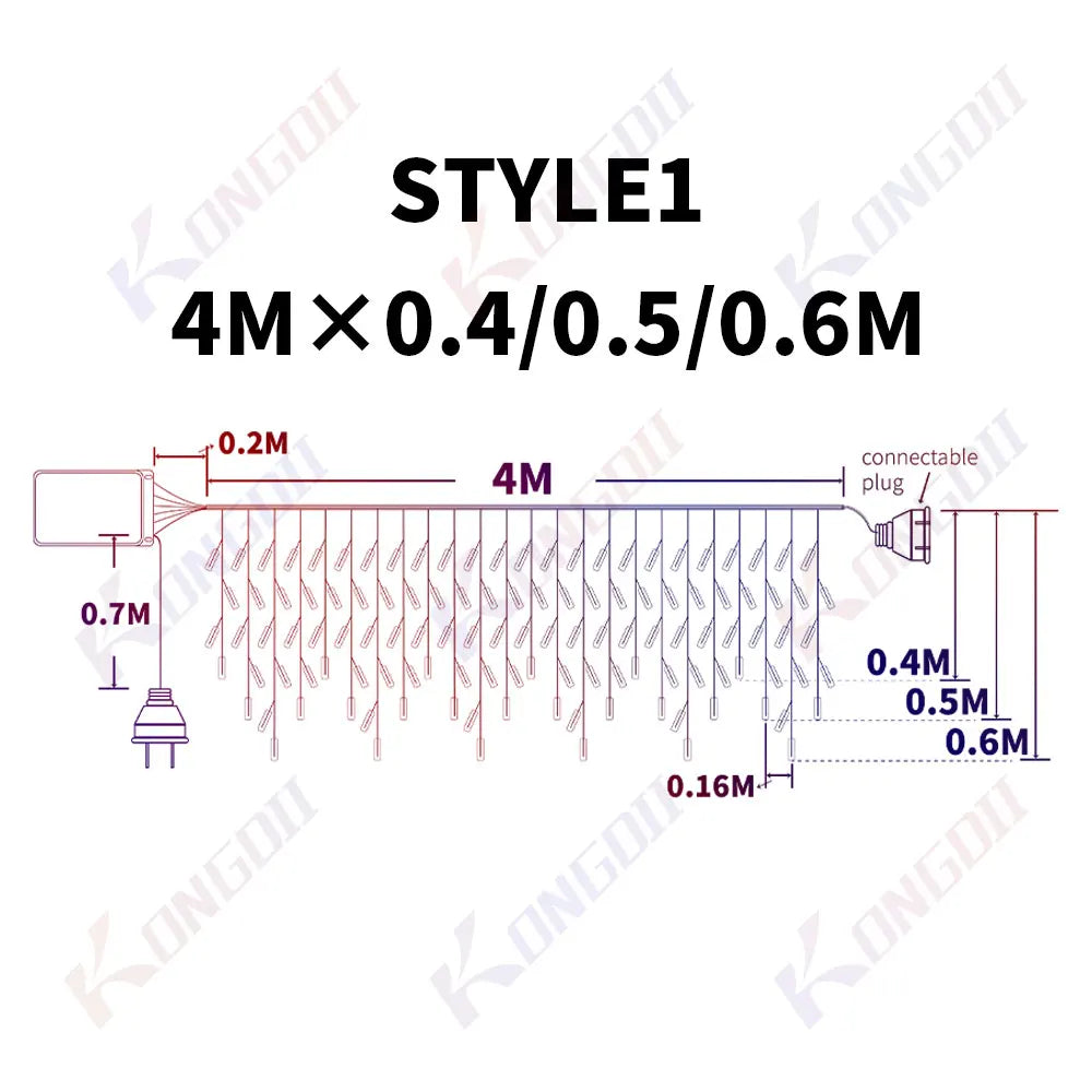 4/6/12M LED Icicle String Lights Fairy Curtain Birthday Lights Garland For Outdoor Garden Party Home Street 2025 New Year Decor