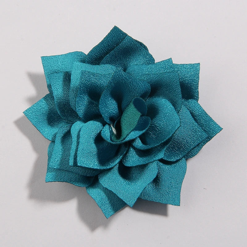 50PCS 7.5CM 2.95 Inch Fashion Lotus Satin Hair Flowers for DIY Headbands and Wedding Decor