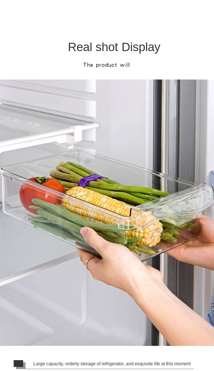 Transparent Kitchen Fridge Organizer Under-Shelf Storage Rack for Fruits Eggs and Food Items