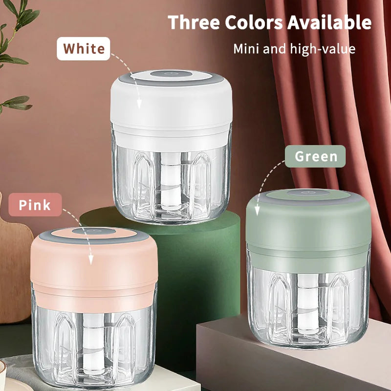 HiPiCok Electric Meat Grinder Garlic Crusher Mini Chopper USB Kitchen Gadget