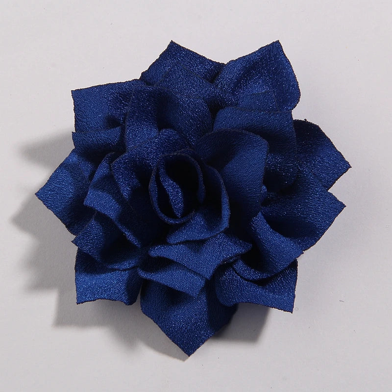 50PCS 7.5CM 2.95 Inch Fashion Lotus Satin Hair Flowers for DIY Headbands and Wedding Decor