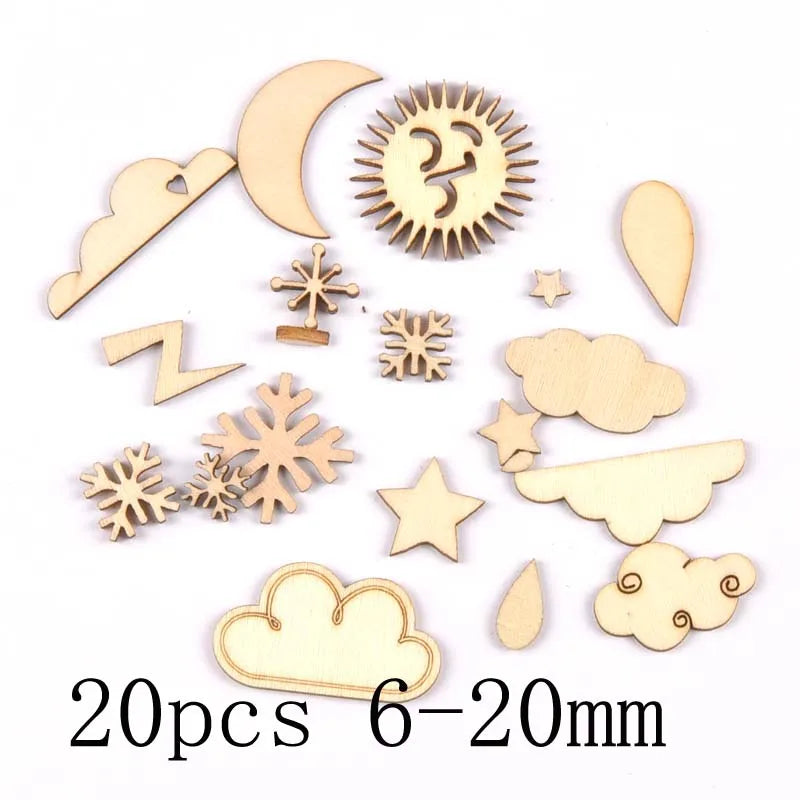 Mixed Leaf Animal Butterfly Chips Wooden Cutouts Craft Embellishments mt2520
