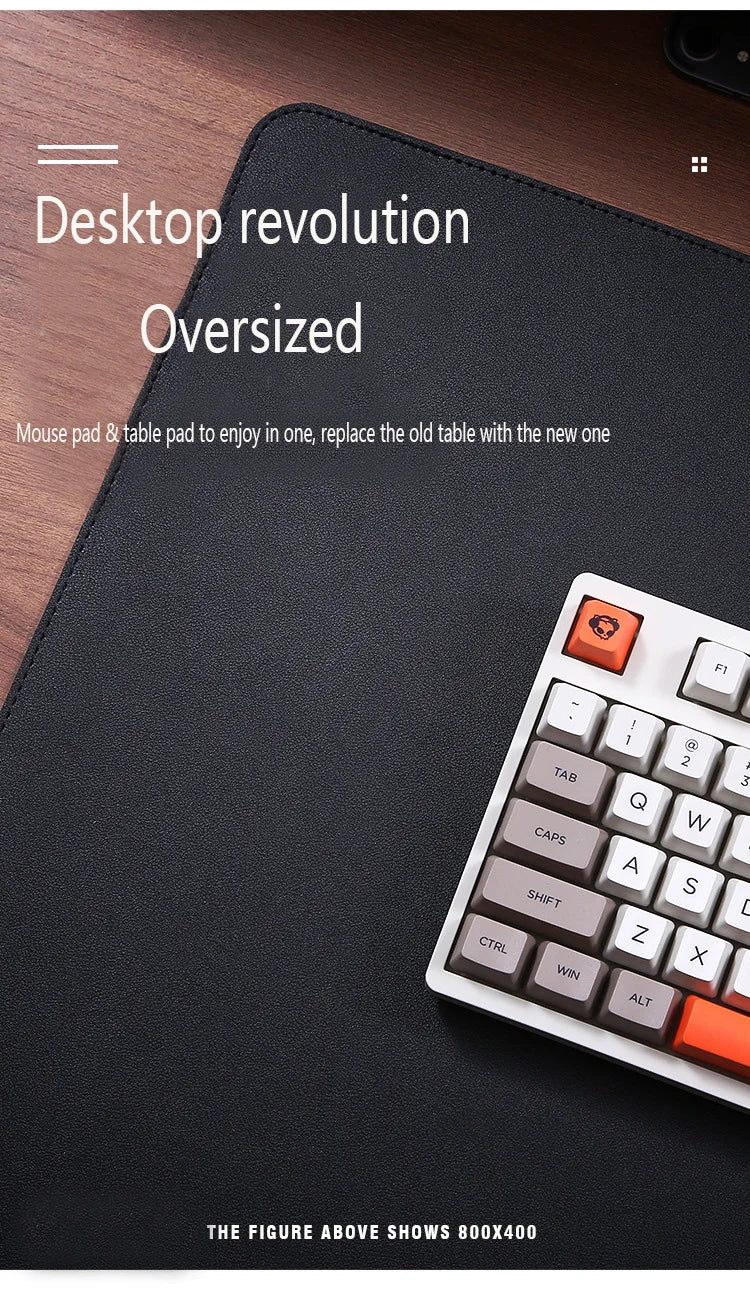 White Mousepad Large Gaming Desk Mat Waterproof Non-Slip PU Suede