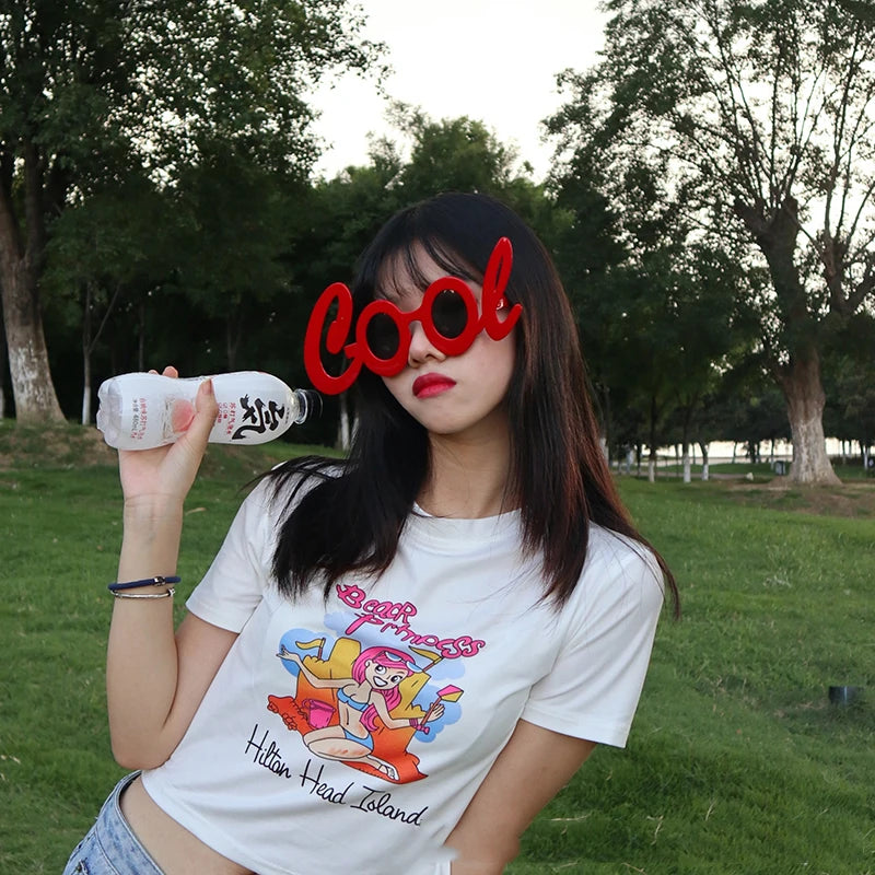 Birthday Party Sunglasses Funny Happy Birthday Heart Shaped Glasses for Tropical Fancy Dress Favors