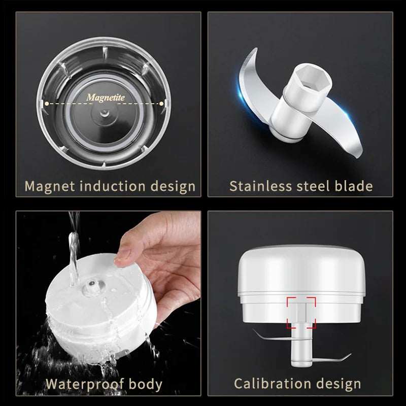 HiPiCok Electric Meat Grinder Garlic Crusher Mini Chopper USB Kitchen Gadget