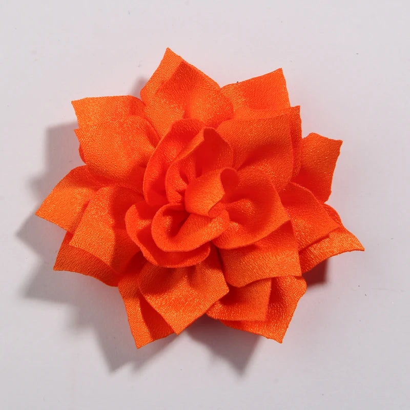 50PCS 7.5CM 2.95 Inch Fashion Lotus Satin Hair Flowers for DIY Headbands and Wedding Decor
