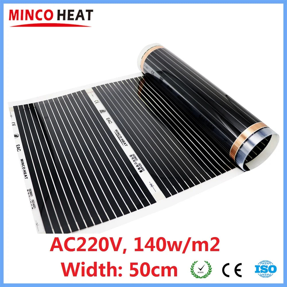 All Sizes 140w/m2 Infrared Heating Film 220V Warm Floor Mat