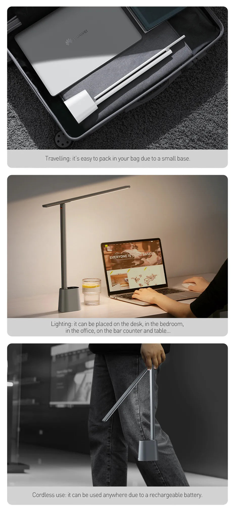 Baseus LED Desk Lamp Eye Protection Dimmable Foldable Light