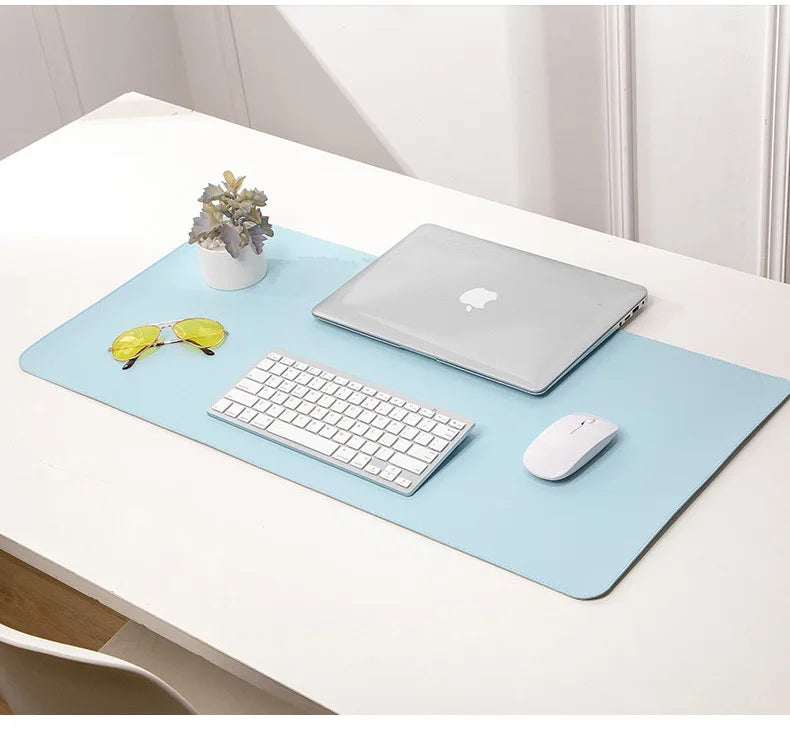 White Mousepad Large Gaming Desk Mat Waterproof Non-Slip PU Suede