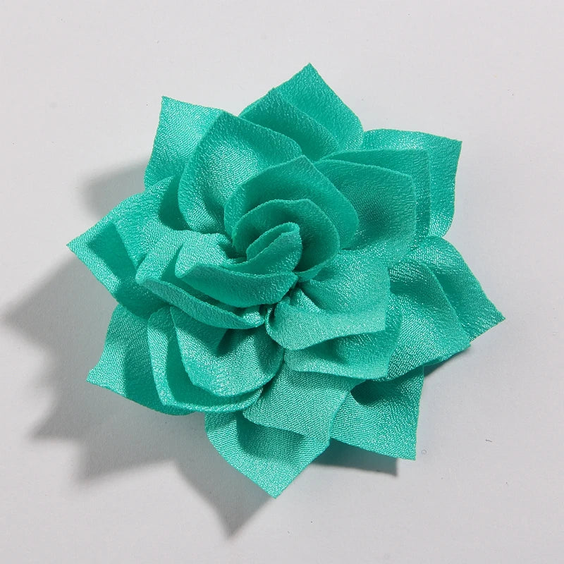 50PCS 7.5CM 2.95 Inch Fashion Lotus Satin Hair Flowers for DIY Headbands and Wedding Decor