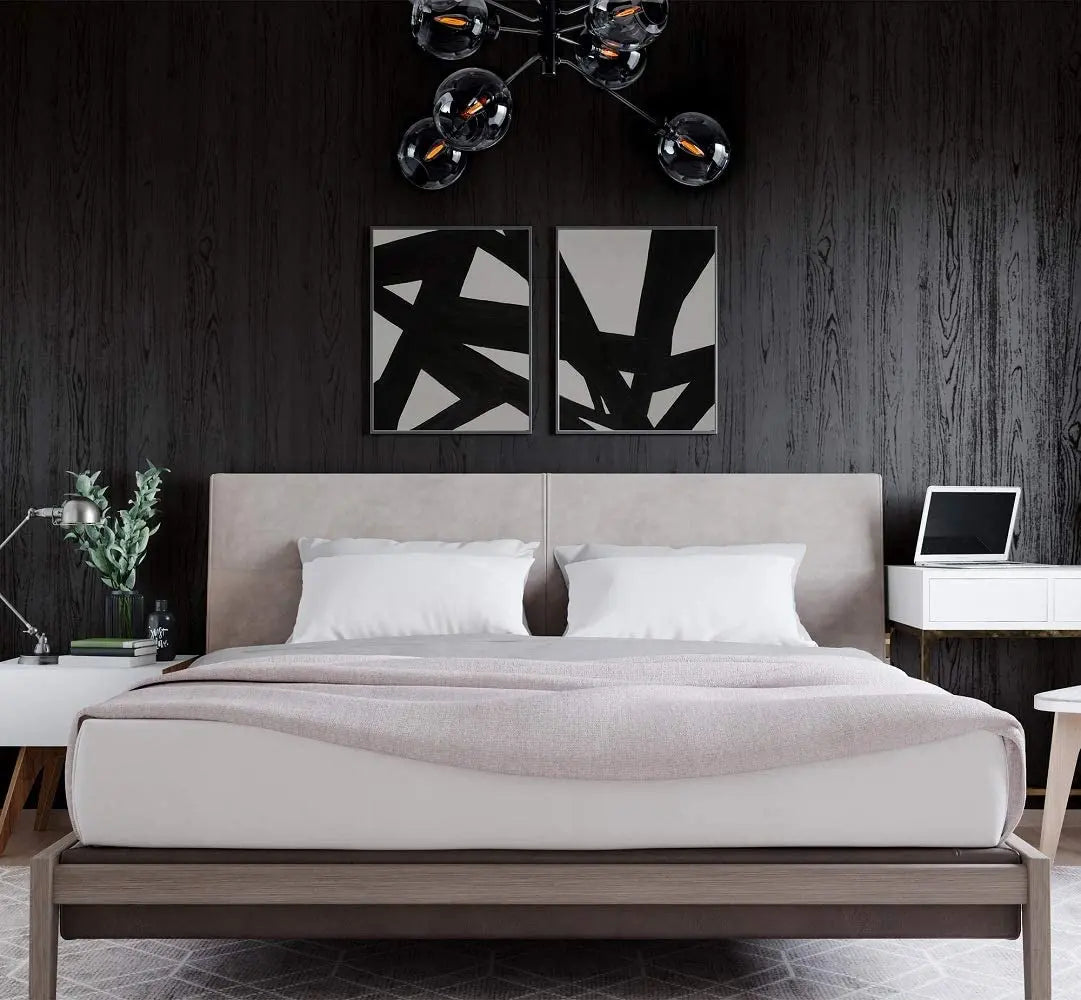 Black Wood Peel And Stick Decorative Film Easy To Clean