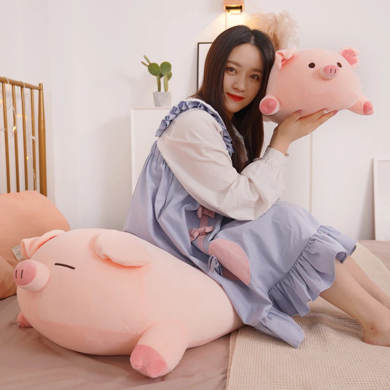 Squish Pig Stuffed Doll Plush Piggy Toy Soft Pillow Cushion for Kids and Babies Available in 40cm 50cm 60cm 80cm