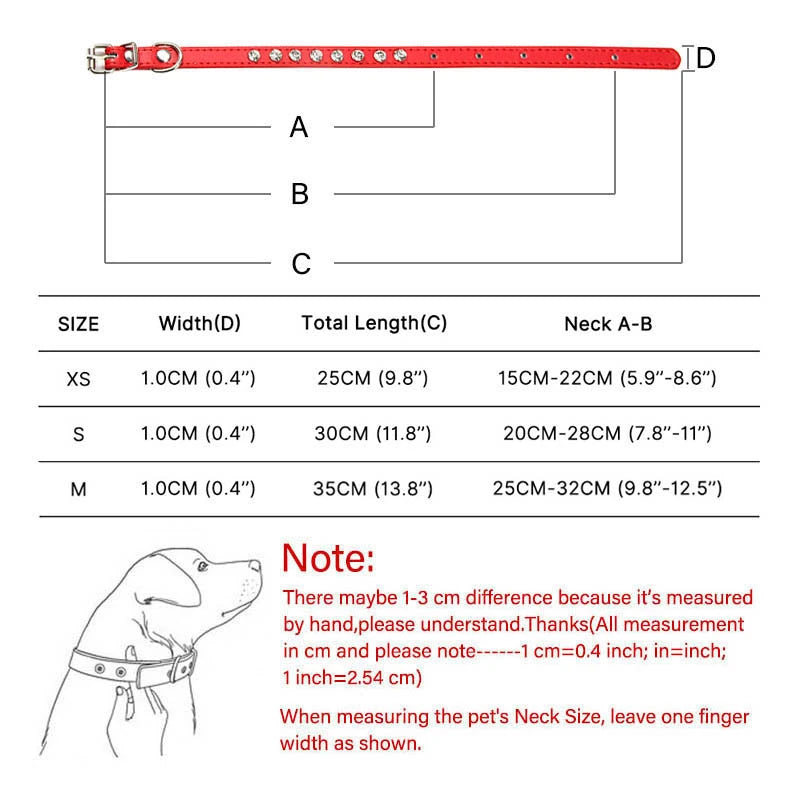 Luxury Rhinestone Rivets Cat Collar Leather Small Dog Collars Puppy Neck Strap for Kitten Accessories Wholesale / Dropshipping