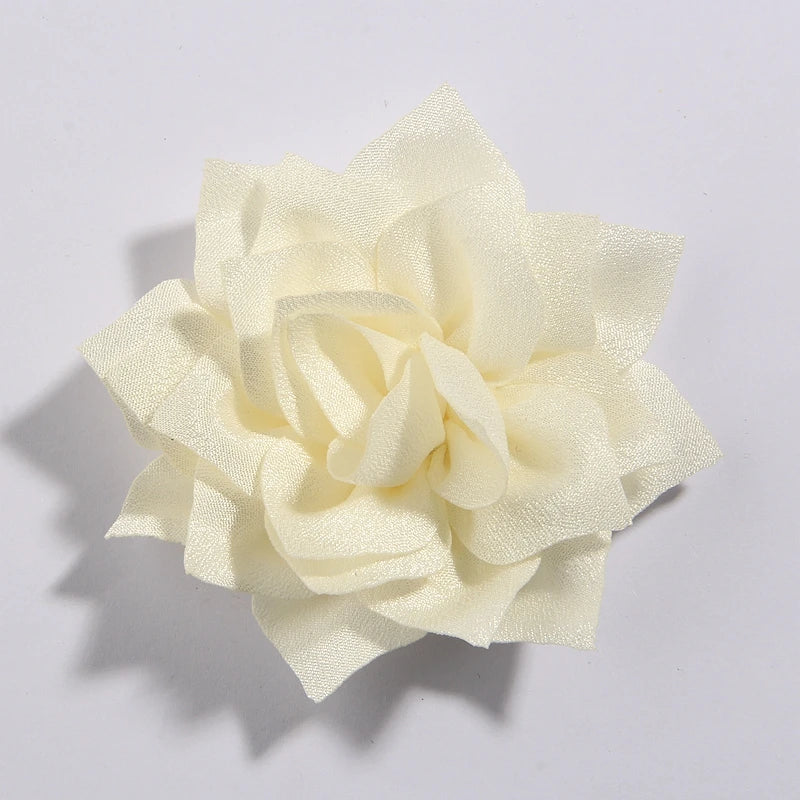 50PCS 7.5CM 2.95 Inch Fashion Lotus Satin Hair Flowers for DIY Headbands and Wedding Decor