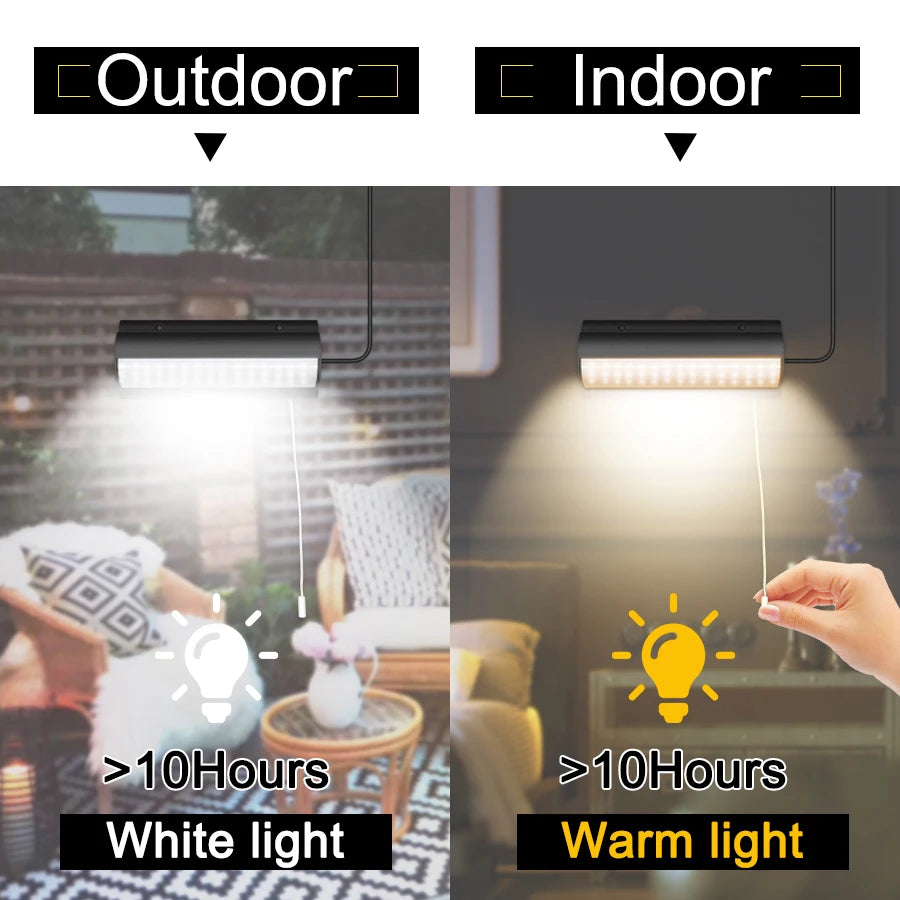Upgraded Solar Pendant Lights for Indoor and Outdoor Use with Auto On Off Feature Pull Switch and 3 Meter Line Ideal for Barns Balconies and Chicken Coops