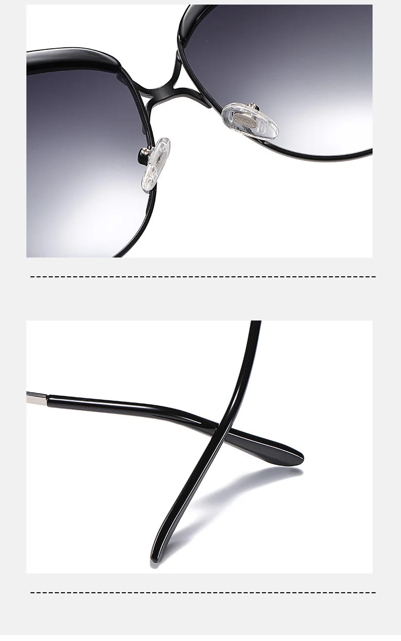 BARCUR Polarized Ladies Sunglasses Gradient Lens Round Design
