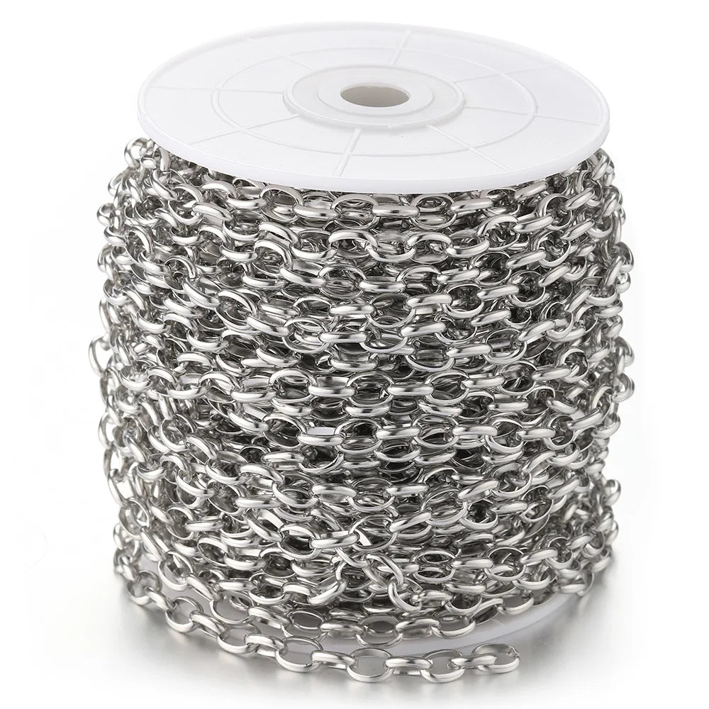 No Fade 1Meter Gold Stainless Steel 7.5mm Rolo Chain