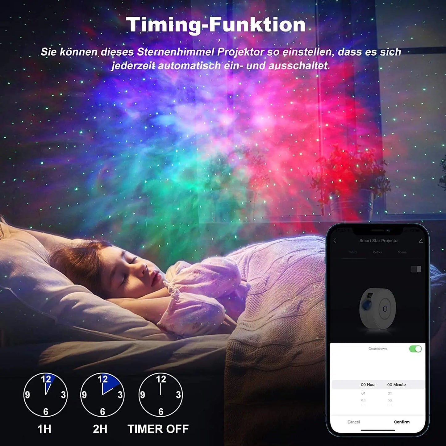 Tuya WiFi Smart Aurora Galaxy Star Projector Night Light Alexa Control Kids Gift