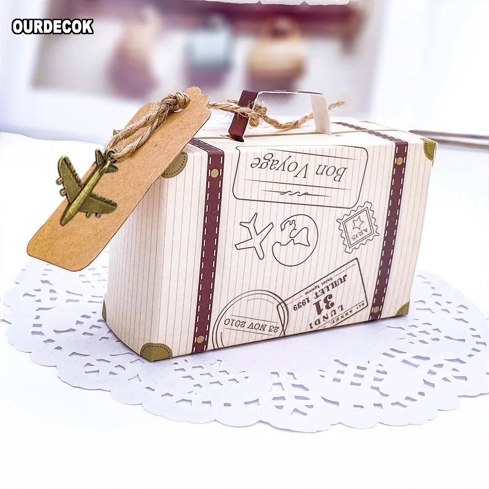 Travel Suitcase Candy Gift Boxes Classic Elegant Favor Boxes