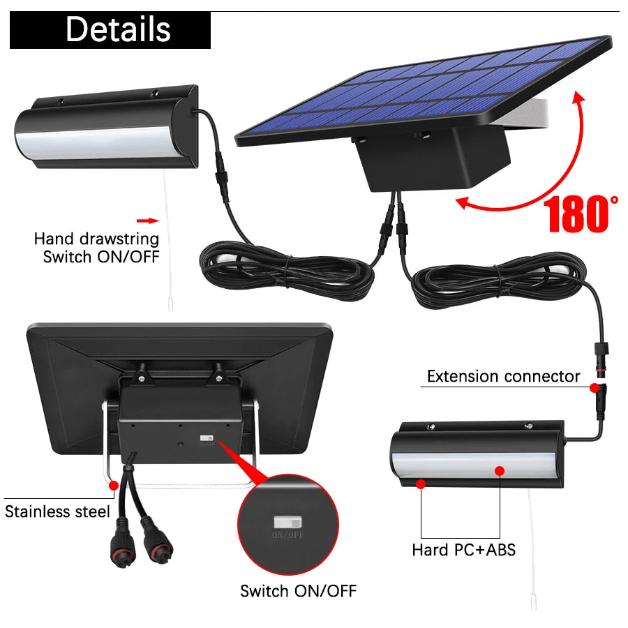 Upgraded Solar Pendant Lights for Indoor and Outdoor Use with Auto On Off Feature Pull Switch and 3 Meter Line Ideal for Barns Balconies and Chicken Coops