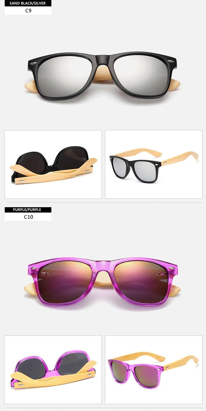 New Bamboo Sunglasses Female Designer Mirror Gafas De Sol