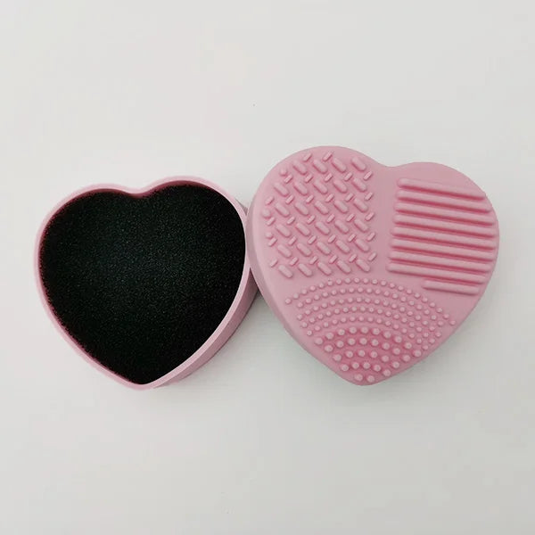 Bear Heart-Shaped Silicone Makeup Brush Cleaner Pad Tool