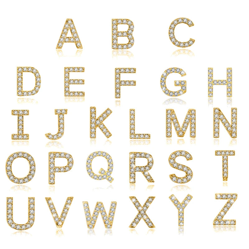 Simple Metal 925 Sterling Silver Letter Earrings with Zircon