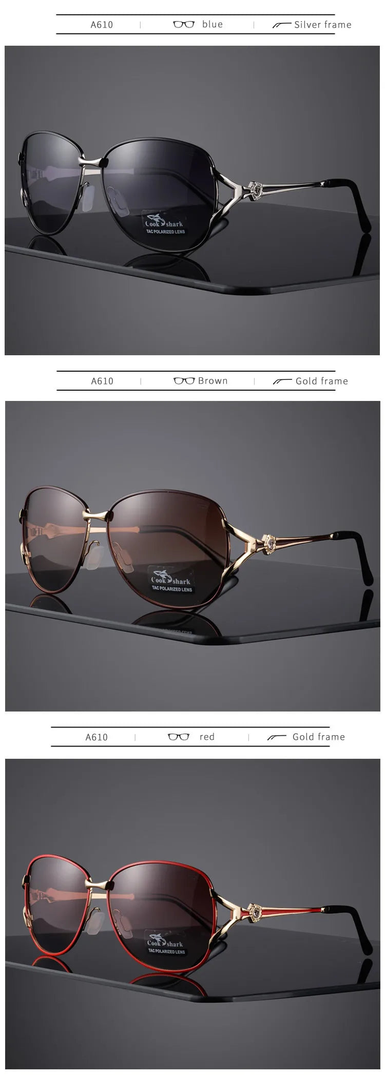 Cook Shark New 2020 Ladies Polarized Sunglasses Classic