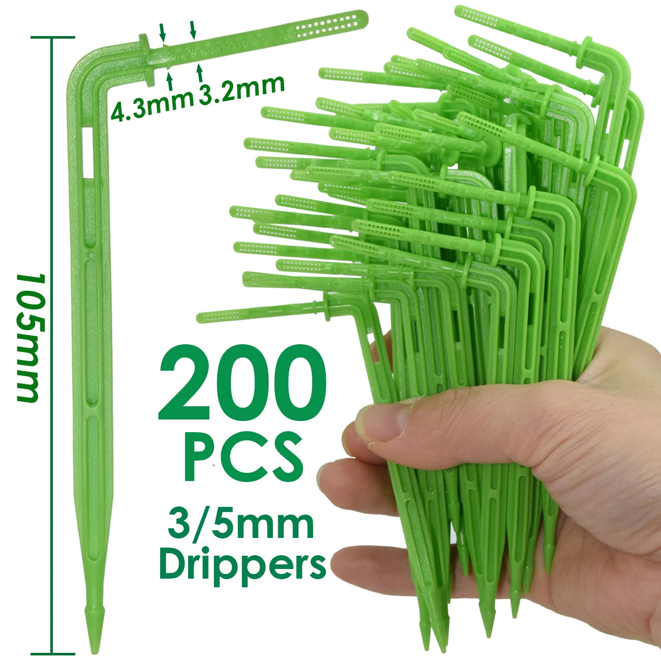 KESLA Greenhouse Drip Irrigation System 4-Way 3/5mm Automatic Watering Kit for Potted Plants 10 or 20 Sets