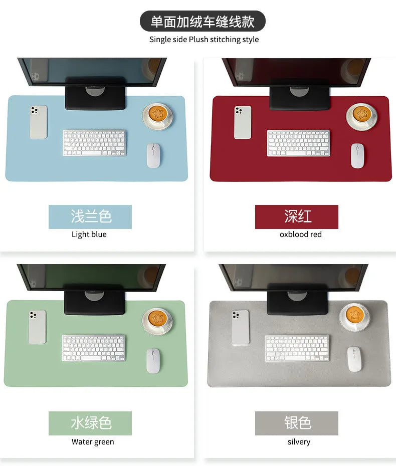 White Mousepad Large Gaming Desk Mat Waterproof Non-Slip PU Suede