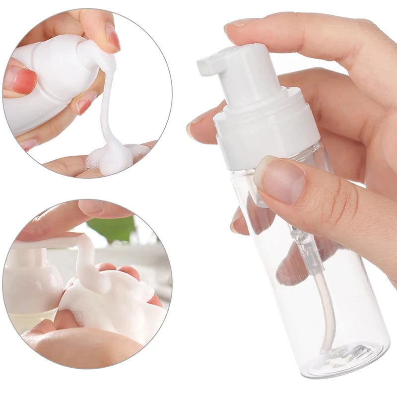 30Pcs Refillable Plastic Foam Pump Bottles in 30ml 50ml 60ml 100ml for Face Cleanser Soap Dispenser and Hand Sanitizer