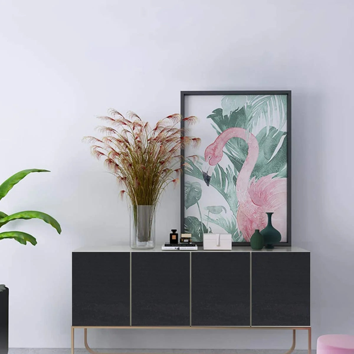 Black Wood Peel And Stick Decorative Film Easy To Clean