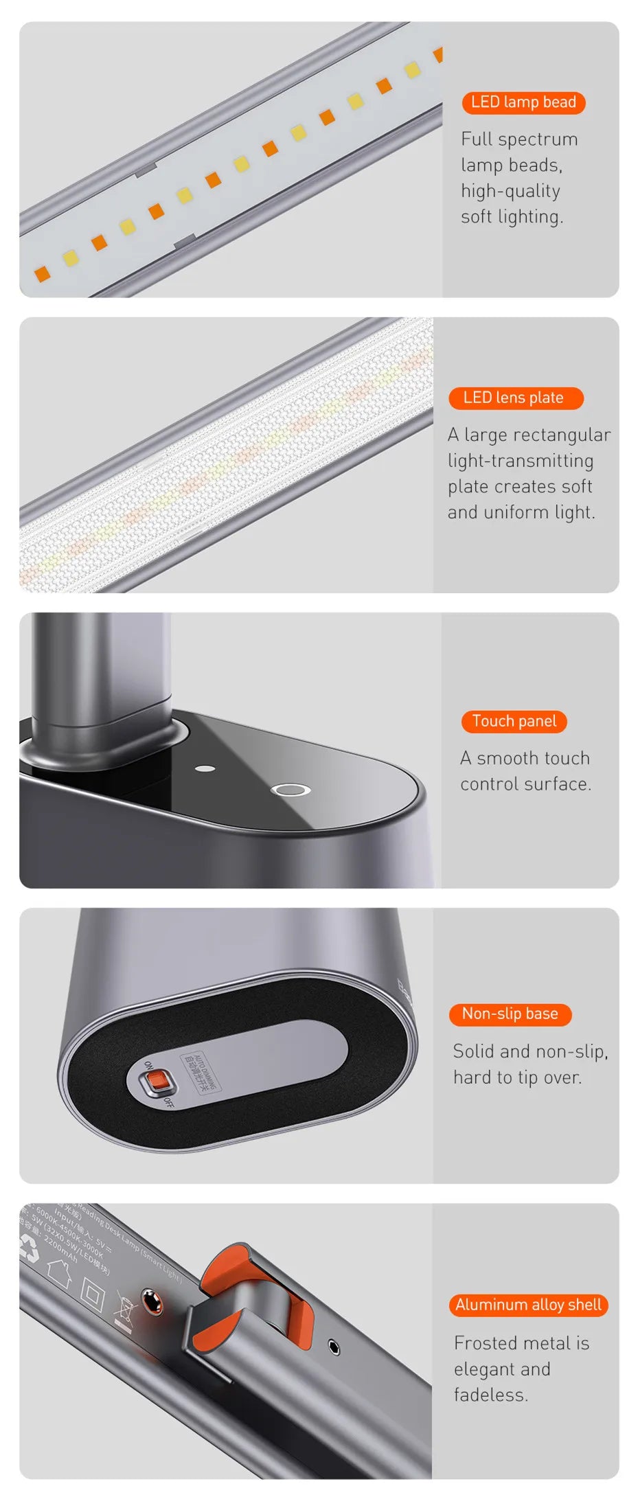 Baseus LED Desk Lamp Eye Protection Dimmable Foldable Light