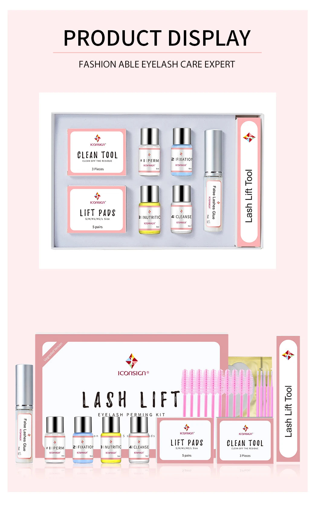 Iconsign Lash Lift Kit Upgrade Version Long Lasting Eyelash Perm Enhancer Lasts 6 to 8 Weeks Calia Makeup Tools