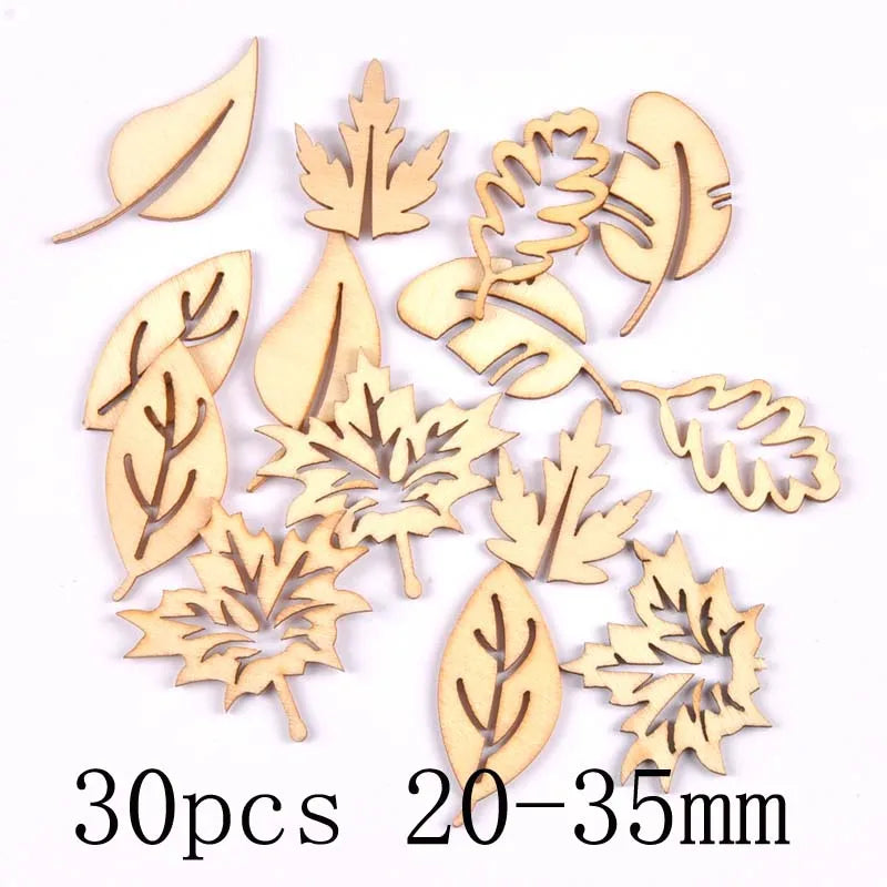 Mixed Leaf Animal Butterfly Chips Wooden Cutouts Craft Embellishments mt2520