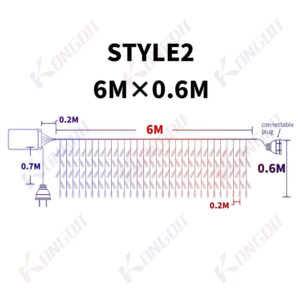 4/6/12M LED Icicle String Lights Fairy Curtain Birthday Lights Garland For Outdoor Garden Party Home Street 2025 New Year Decor