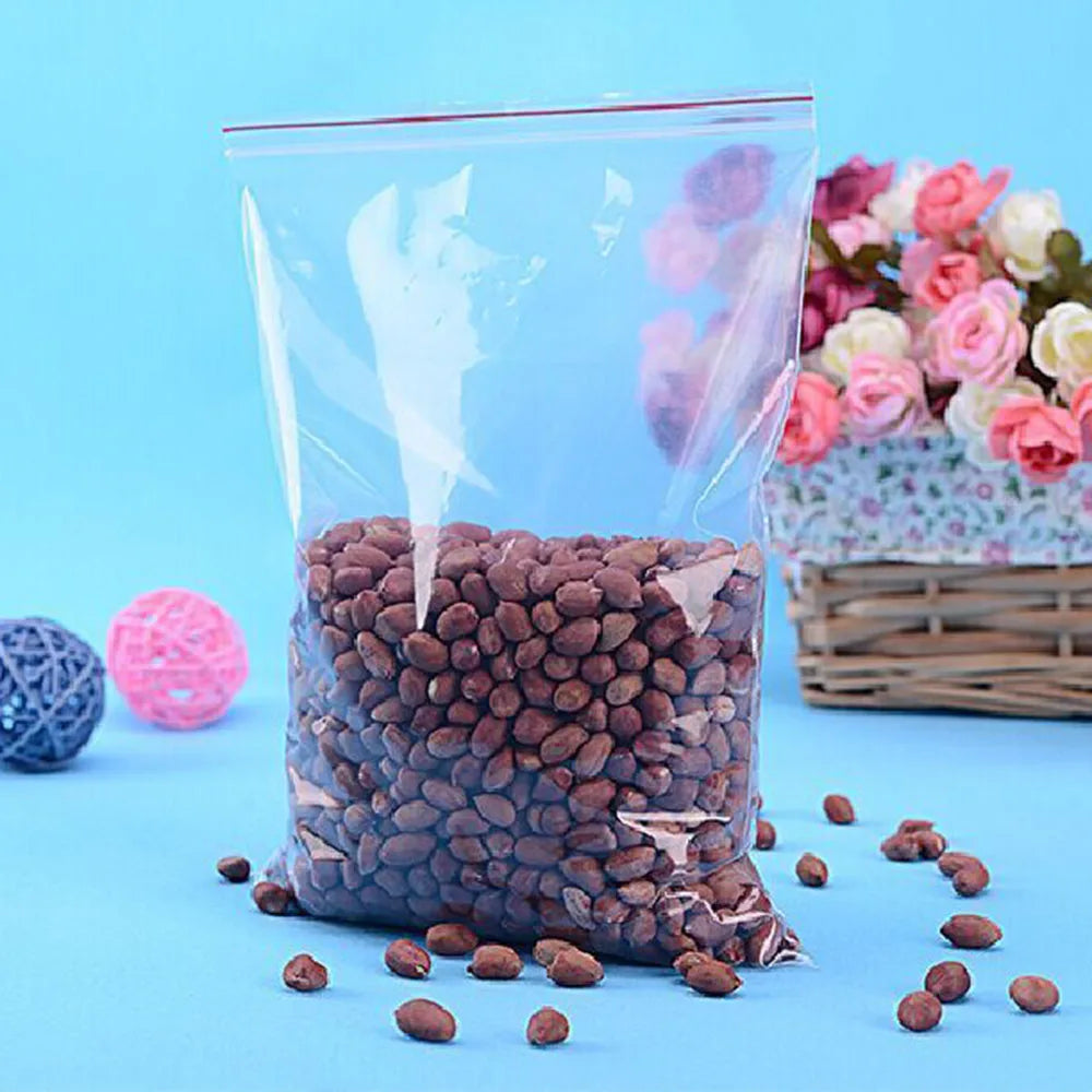 100pcs/Pack Small Zip Lock Plastic Bags 0.05mm Thick