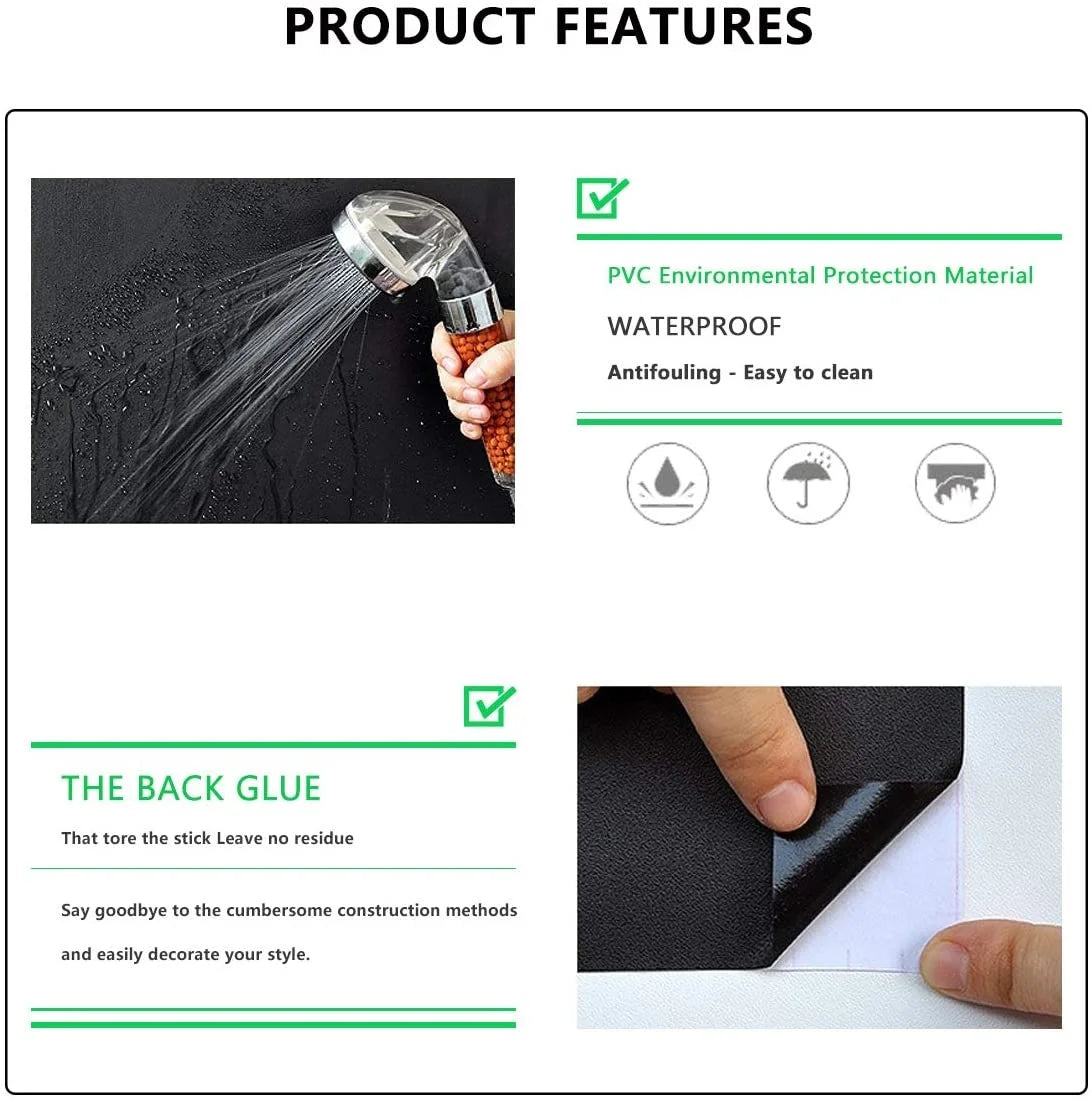 Black Wood Peel And Stick Decorative Film Easy To Clean