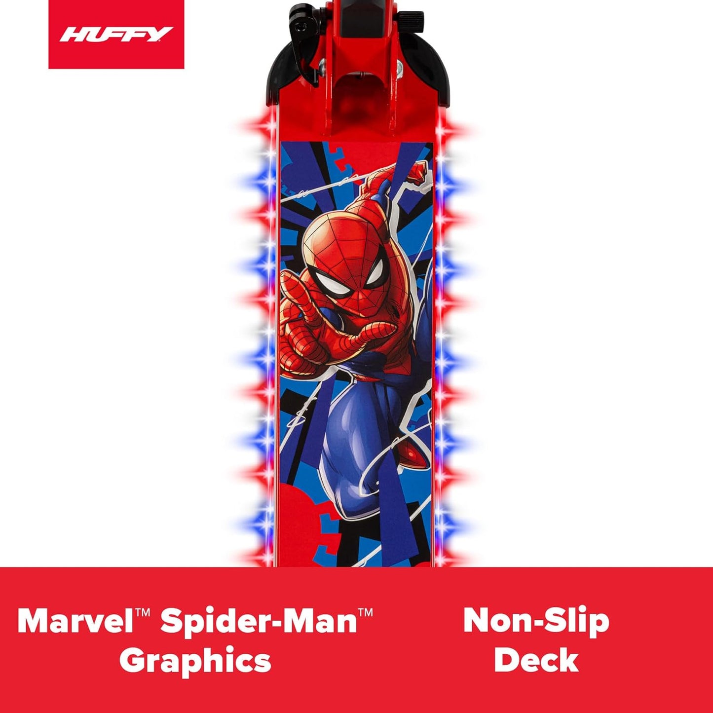 Huffy Marvel Spider-Man Electro Light Inline Scooter with LED Lights - Red