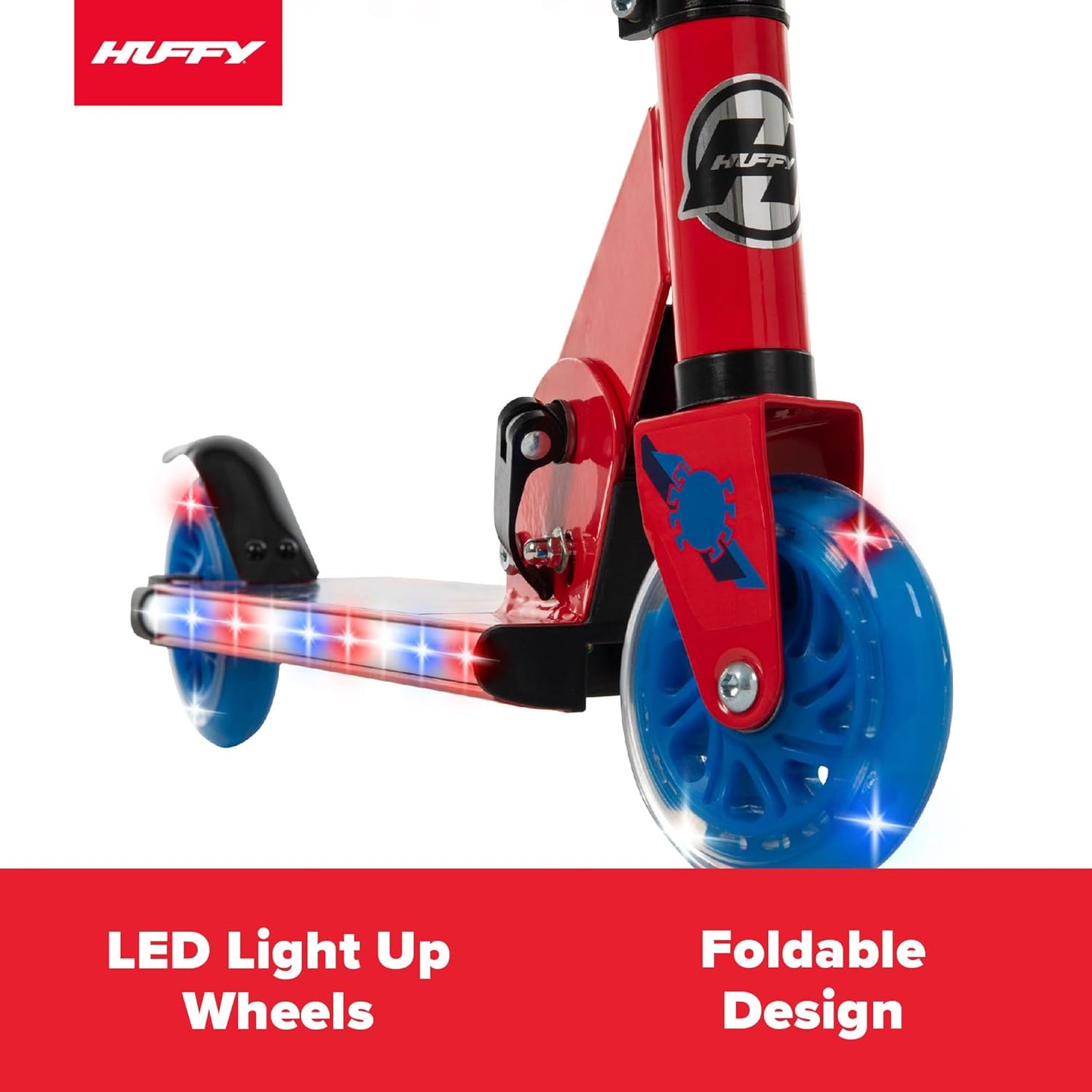 Huffy Marvel Spider-Man Electro Light Inline Scooter with LED Lights - Red