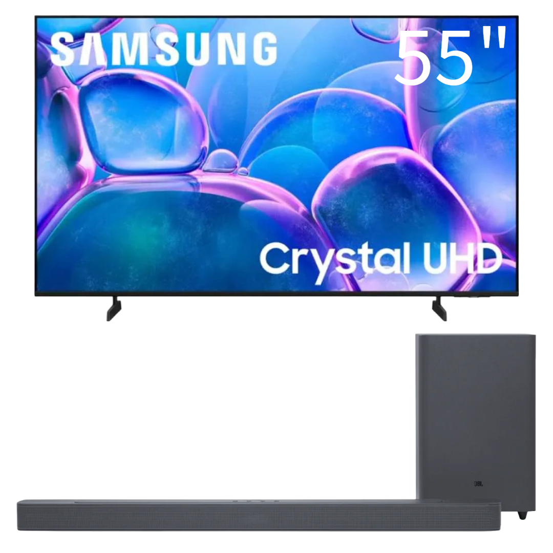 Bundle: Samsung 55" Class U7900F LED Crystal UHD 4K Smart Tizen TV + JBL Bar 300W 2.1-Channel Deep Bass(MK2) Soundbar System with Wireless Subwoofer - Black